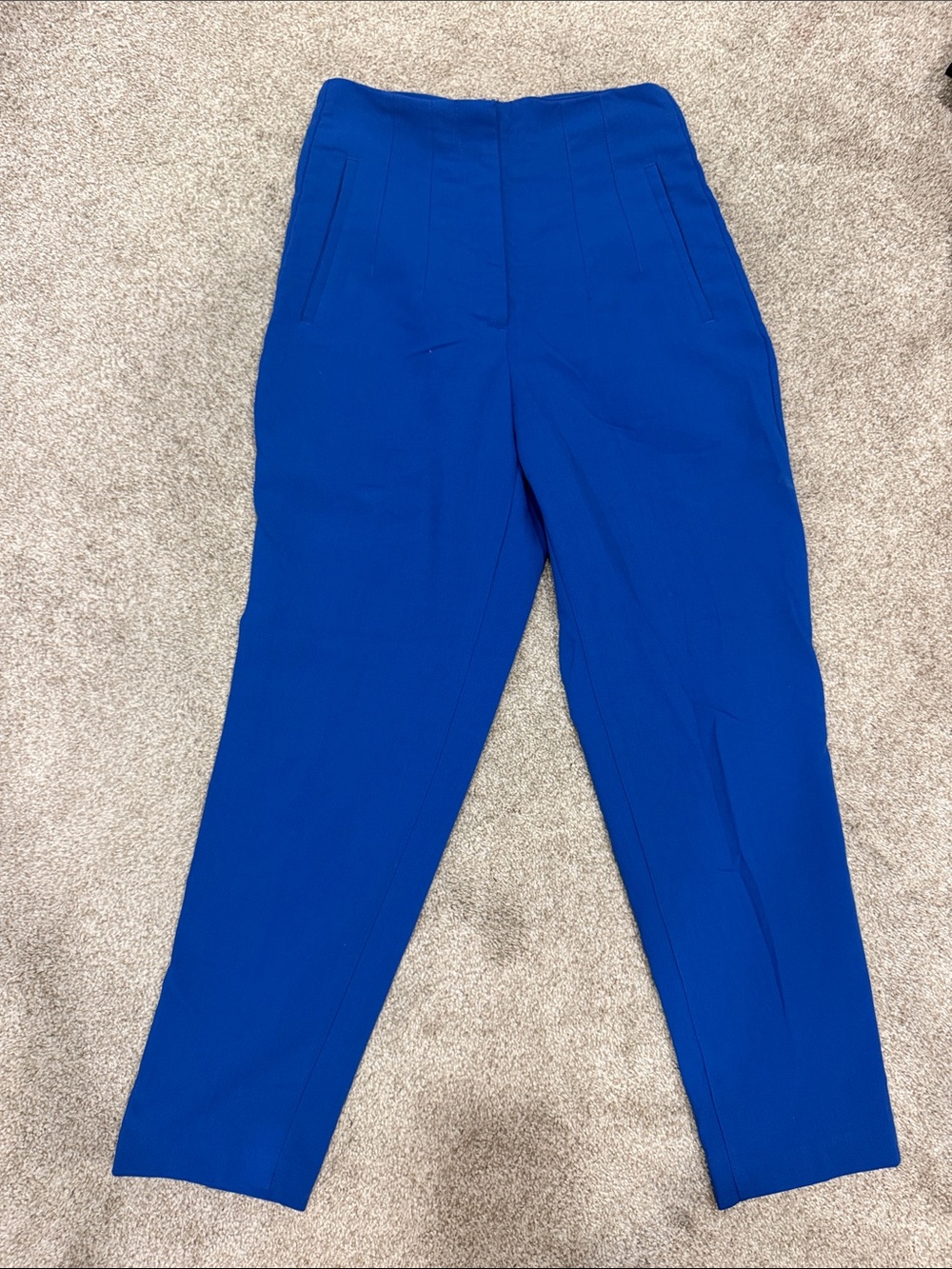 Zara slack High-Waist Blue Trousers Pants